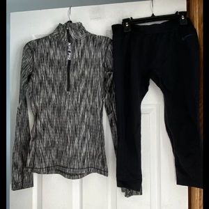 Women’s Nike Pro Hyperwarm Pullover & Capri Small